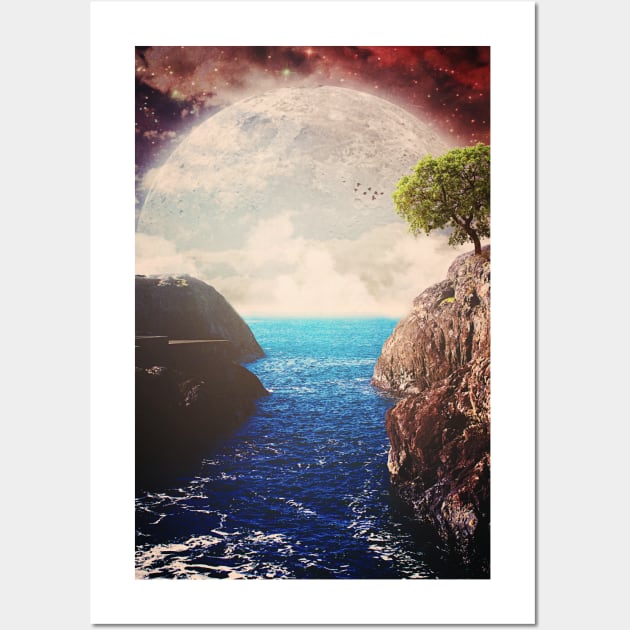 Where the moon meets the sea Wall Art by SeamlessOo